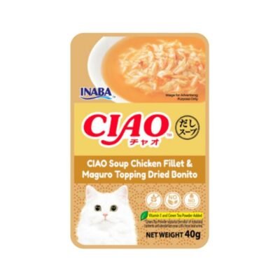 Ciao Pouch Soup Chicken Fillet & Maguro Topping Dried Bonito